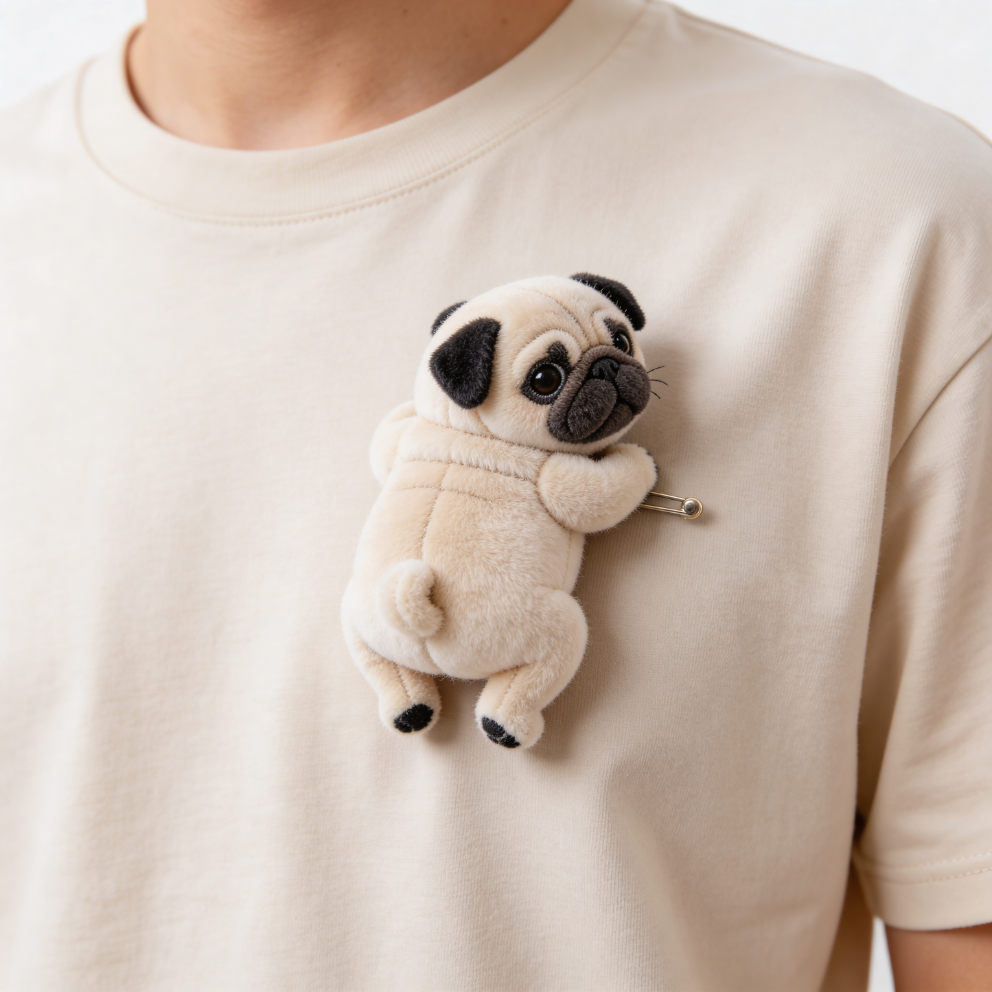 Cadeau pour Maman d'Animal, Amoureux des Animaux - Broche en Peluche Personnalisée
