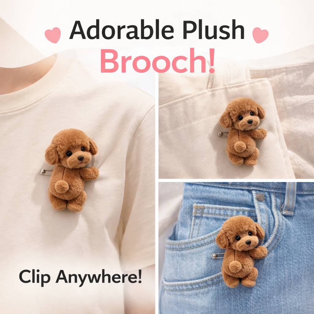 Cadeau pour Maman d'Animal, Amoureux des Animaux - Broche en Peluche Personnalisée
