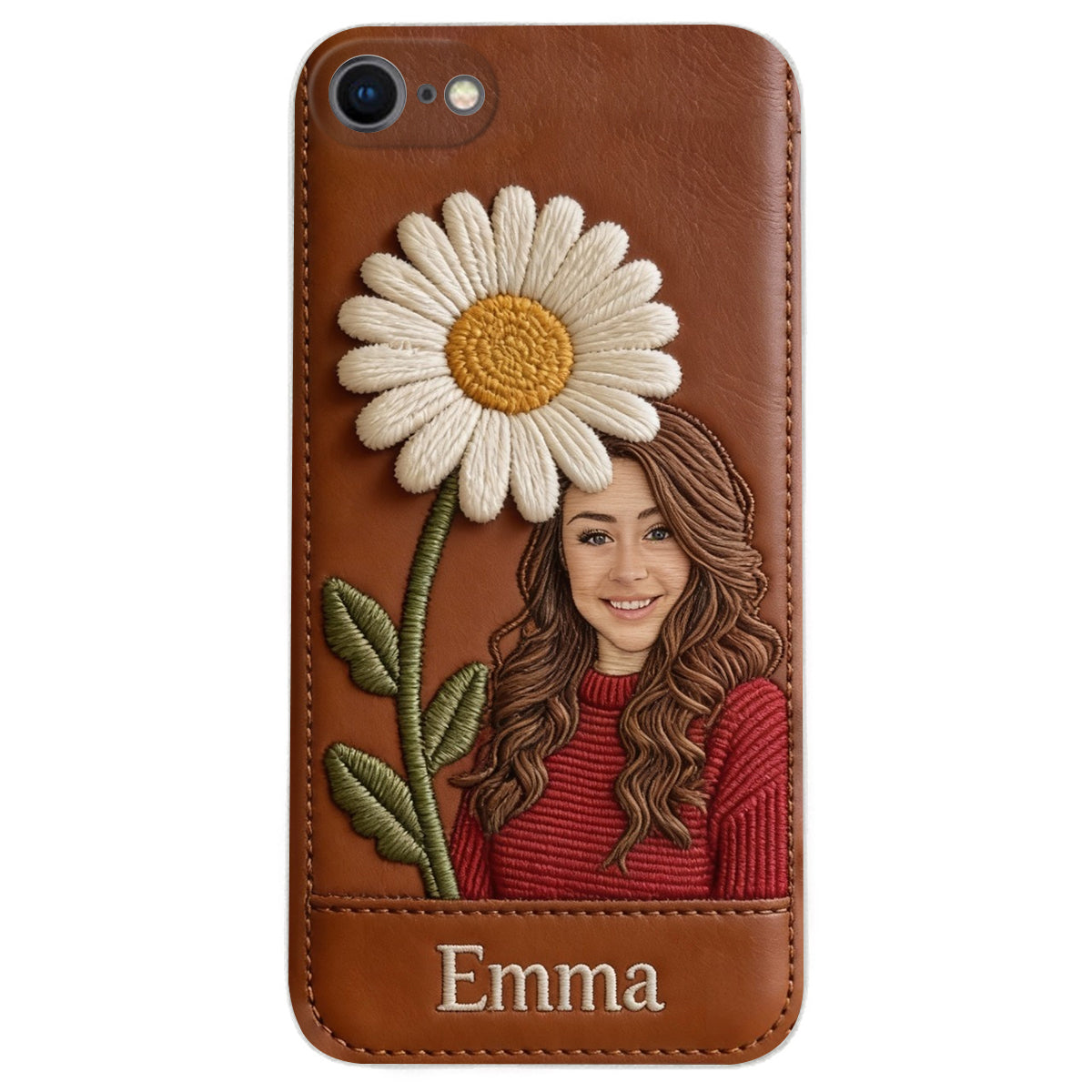 Custom Any Photo Birthmonth Flower - Personalized Self Love Leather Phone Case