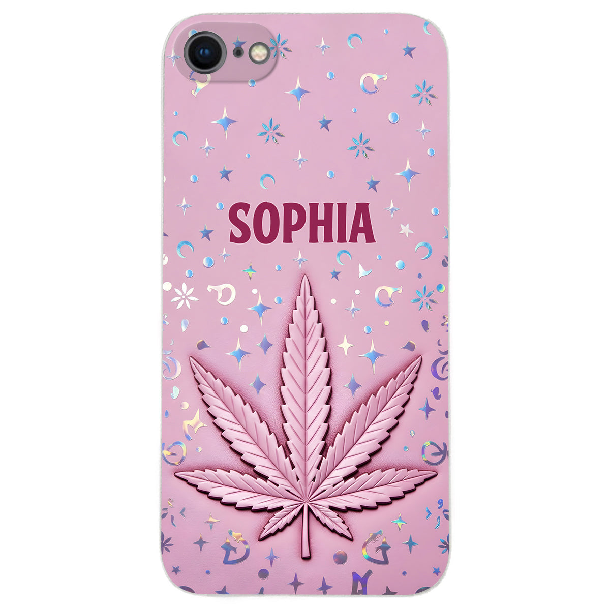 Stoner Chick – Personalisierte Handyhülle aus Leder mit Weed-Motiv