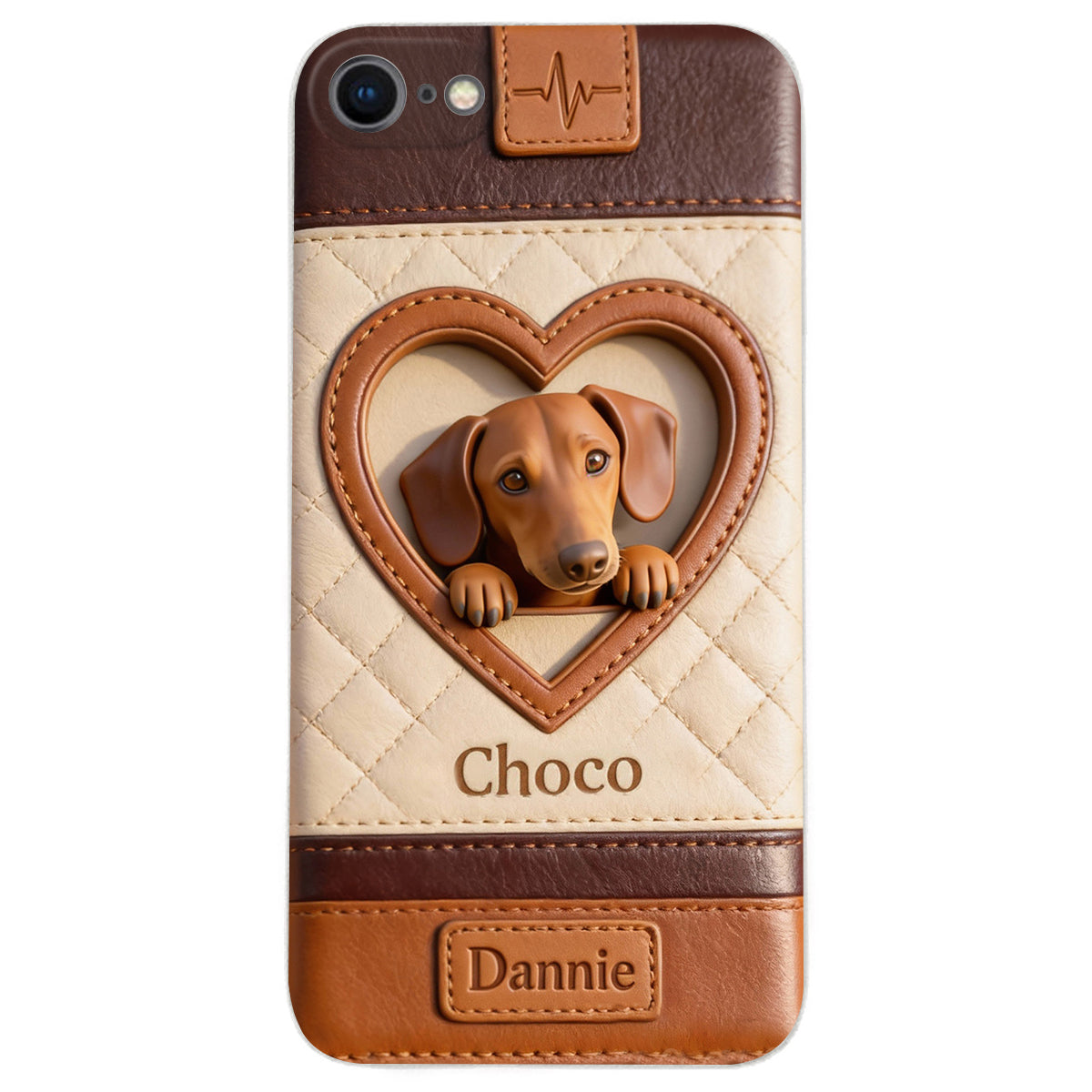 Individuell gestaltbare Handyhülle aus Leder mit Hundemotiv – nach Foto gestaltbar