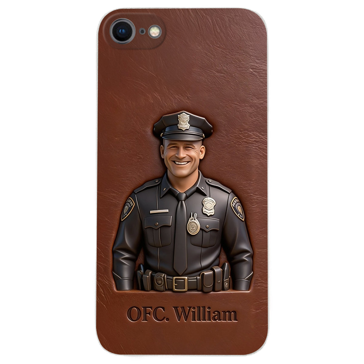 Police Gifts - Personalized Police Officer Leather Phone Case