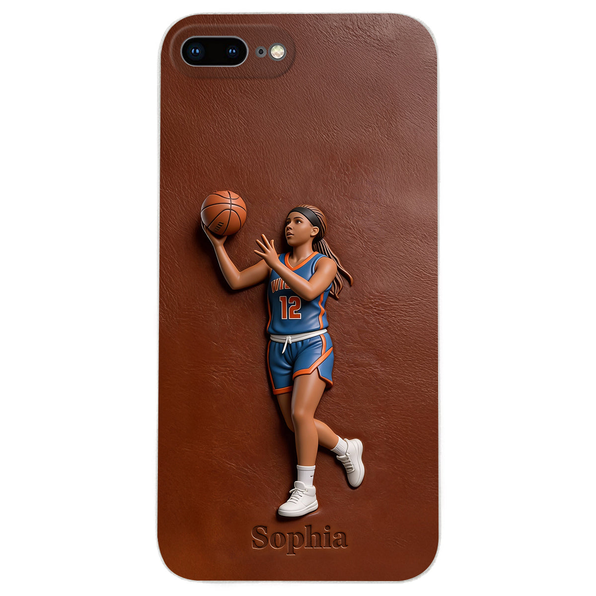 Liebe zum Basketball – Personalisierte Basketball-Handyhülle aus Leder
