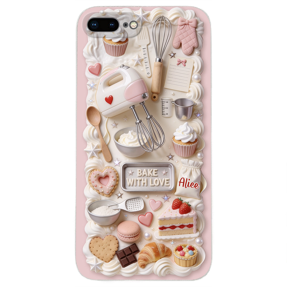 Bake With Love - Personalized Baking 3D Embossed Leather Phone Case