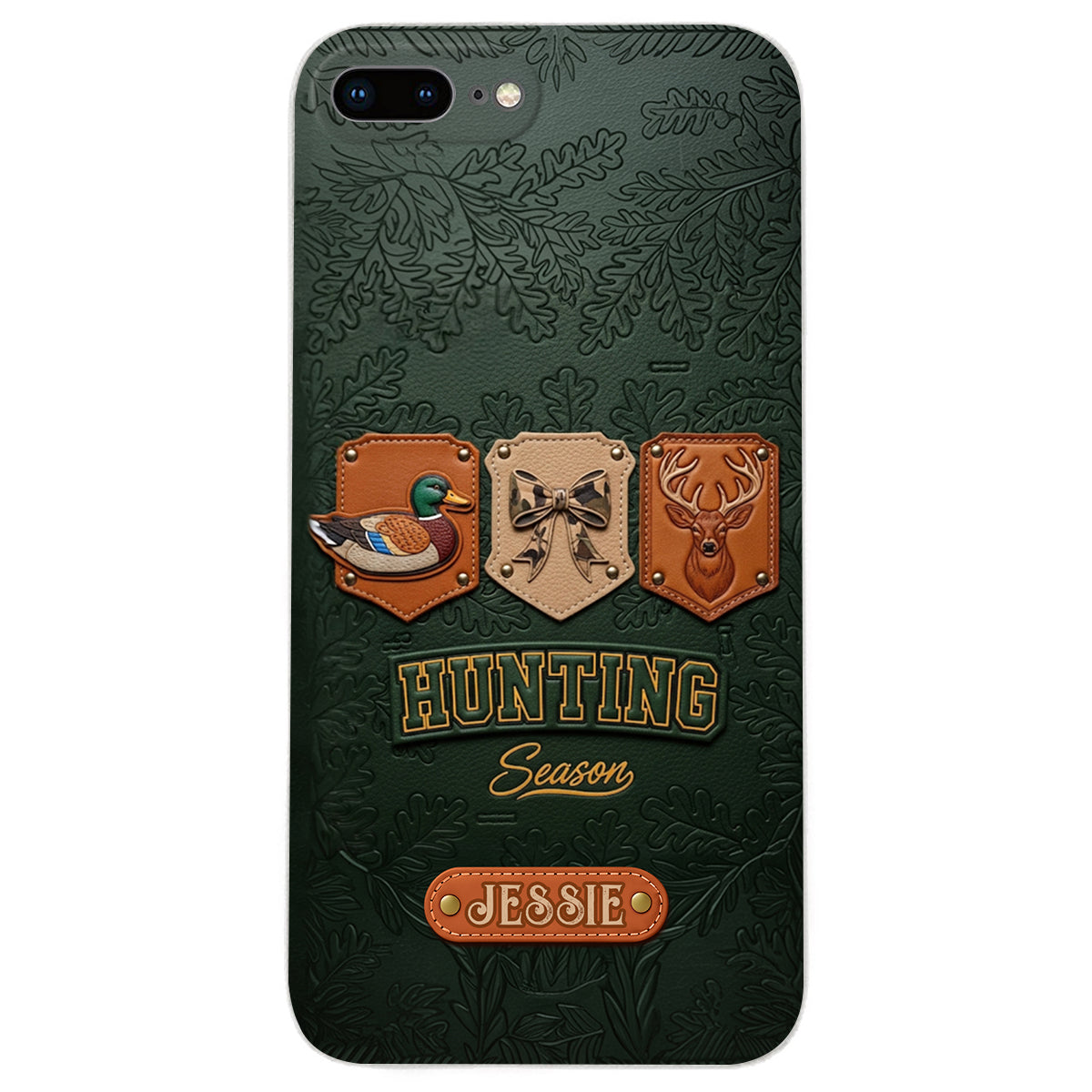 Saison de la chasse - Étui de téléphone en cuir personnalisé sur le thème de la chasse