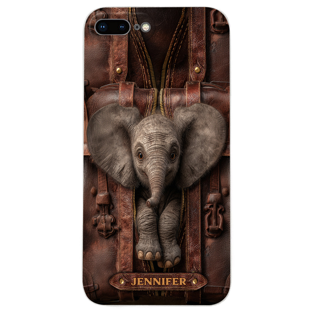 Juste une fille qui aime les éléphants - Étui de téléphone personnalisé en cuir avec motif éléphant