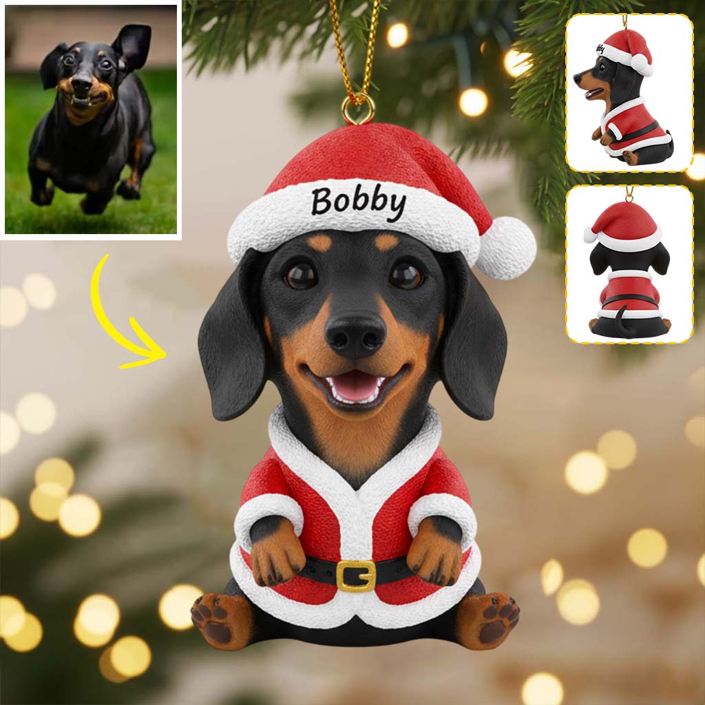 Furry And Bright - Personalized Dachshund Dog Custom Made 3D Minifigure Ornament