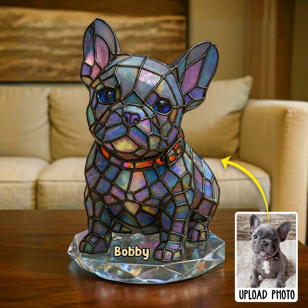 Stained Glass Dog - Personalized French Bulldog Dog Custom Shaped Acrylic Plaque