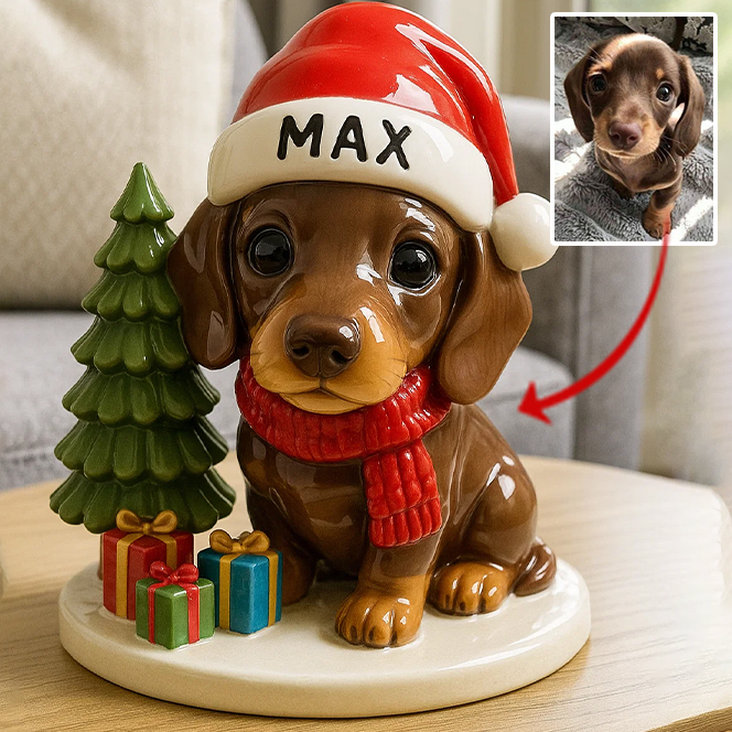 Dog Christmas - Personalized Dachshund Dog Custom Shaped Acrylic Plaque