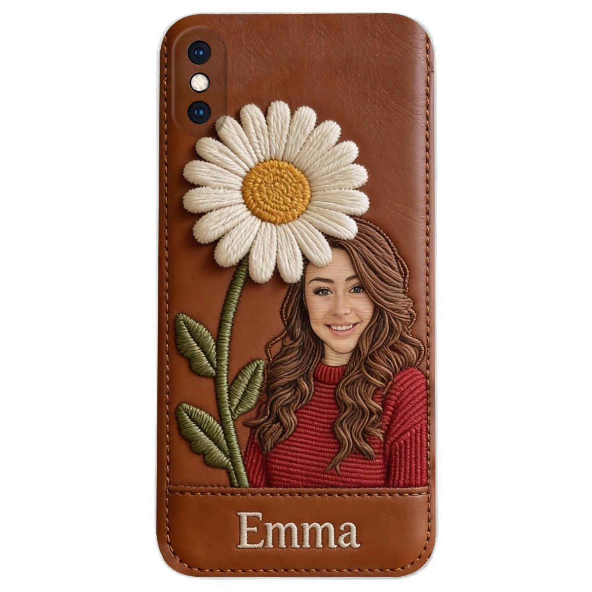 Custom Any Photo Birthmonth Flower - Personalized Self Love Leather Phone Case