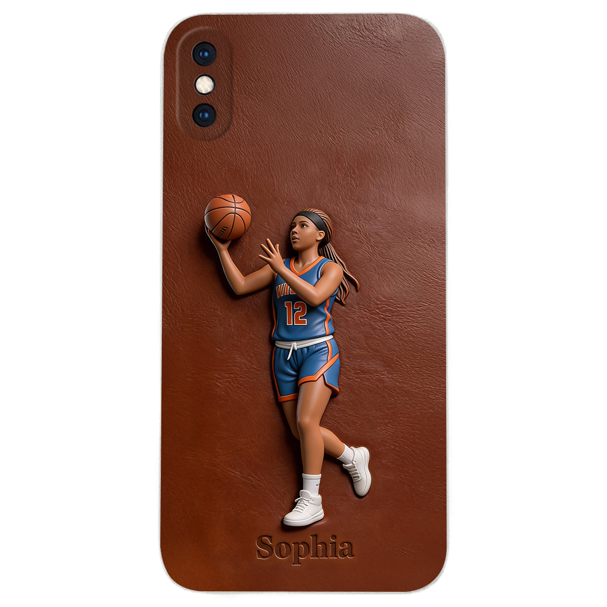 Liebe zum Basketball – Personalisierte Basketball-Handyhülle aus Leder