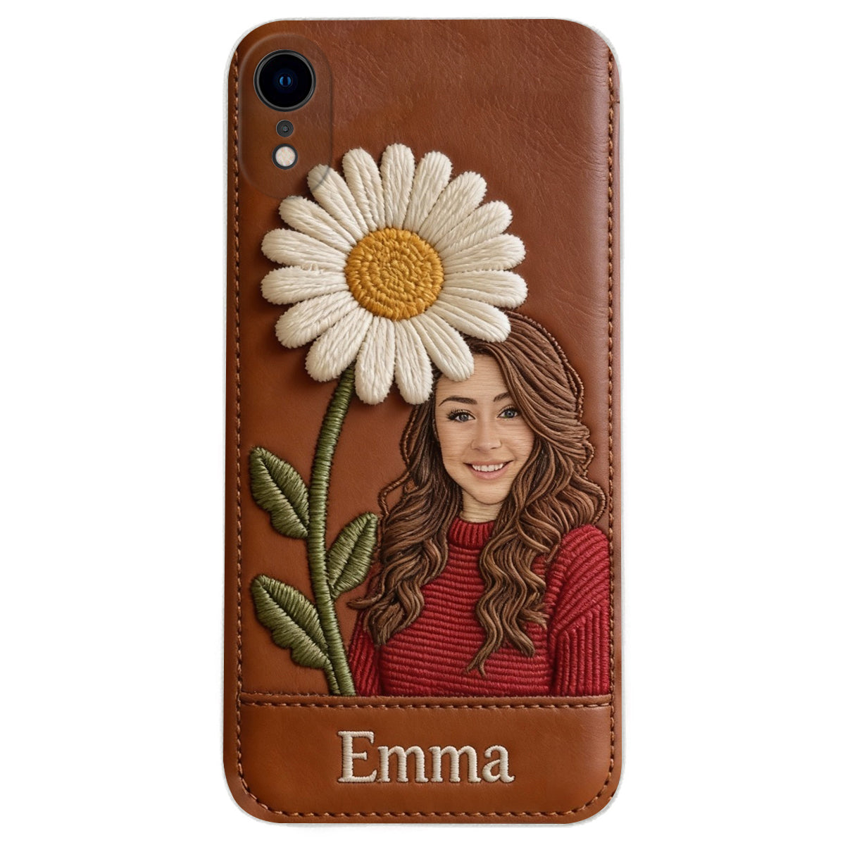 Custom Any Photo Birthmonth Flower - Personalized Self Love Leather Phone Case