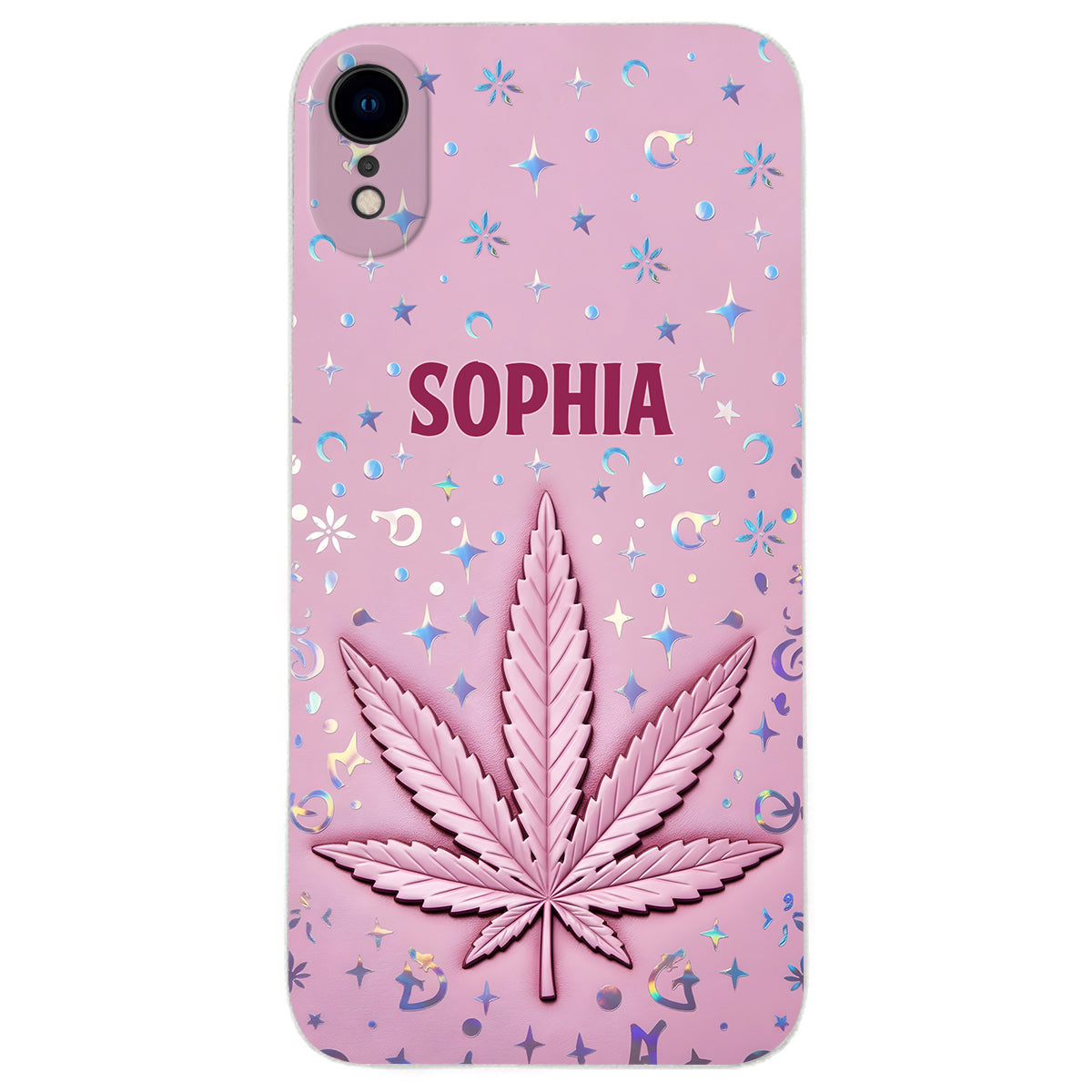 Stoner Chick – Personalisierte Handyhülle aus Leder mit Weed-Motiv
