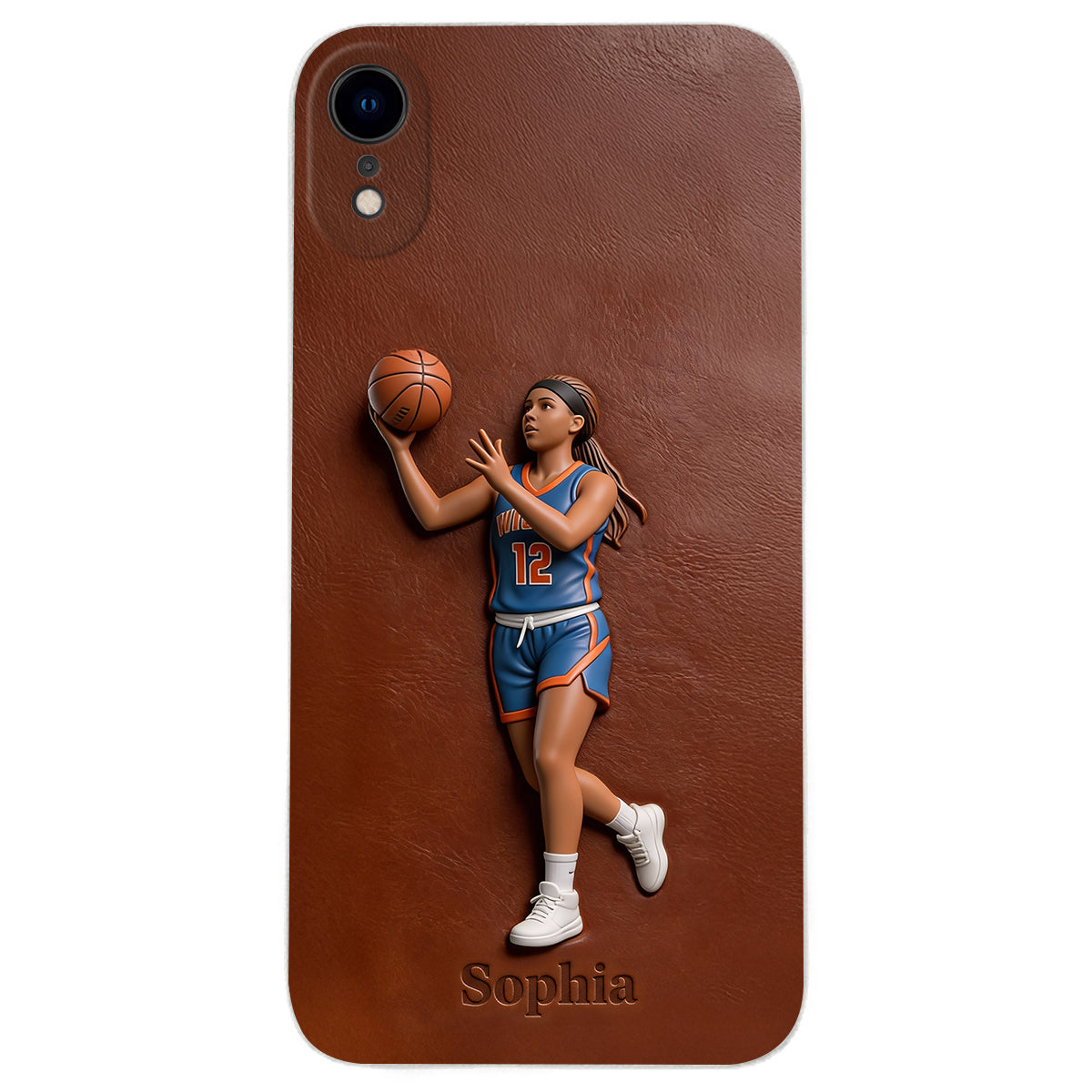 Liebe zum Basketball – Personalisierte Basketball-Handyhülle aus Leder