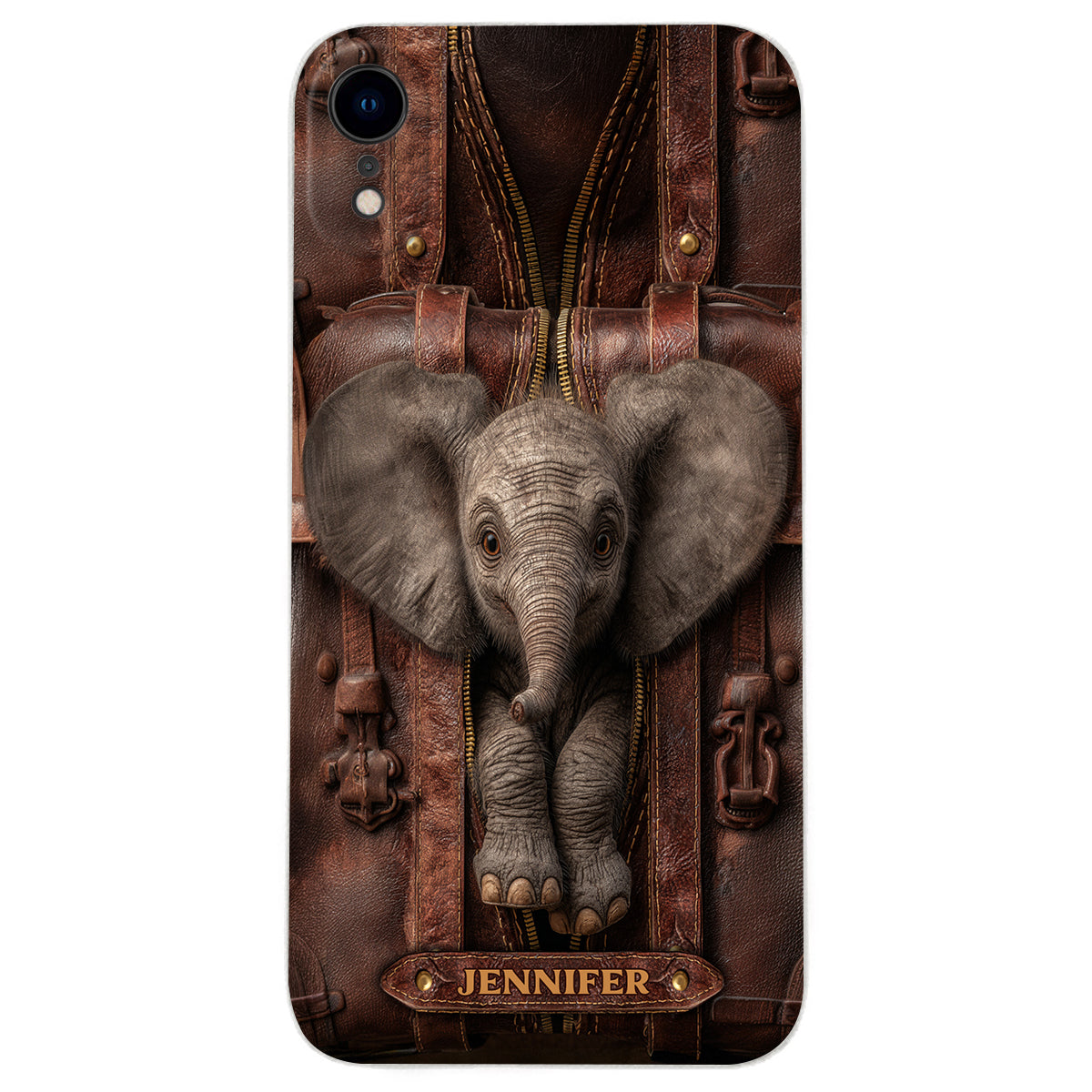 Juste une fille qui aime les éléphants - Étui de téléphone personnalisé en cuir avec motif éléphant