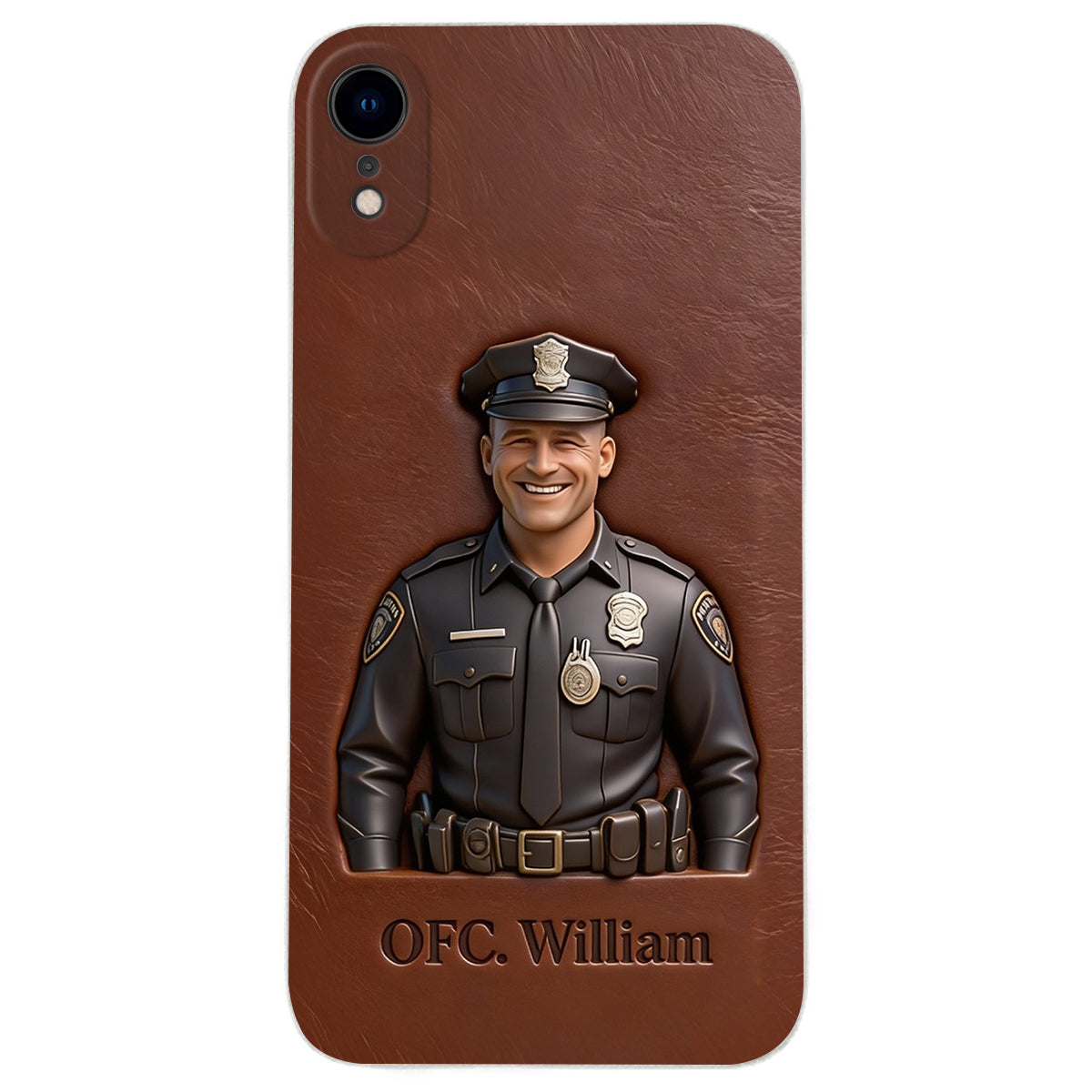 Police Gifts - Personalized Police Officer Leather Phone Case