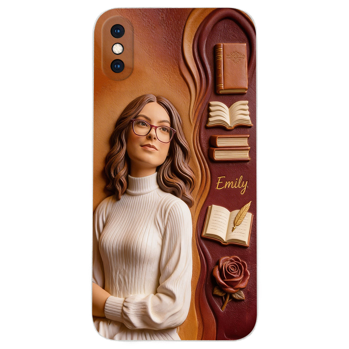 Custom Any Photo Love Books - Personalized Book 3D Embossed Leather Phone Case