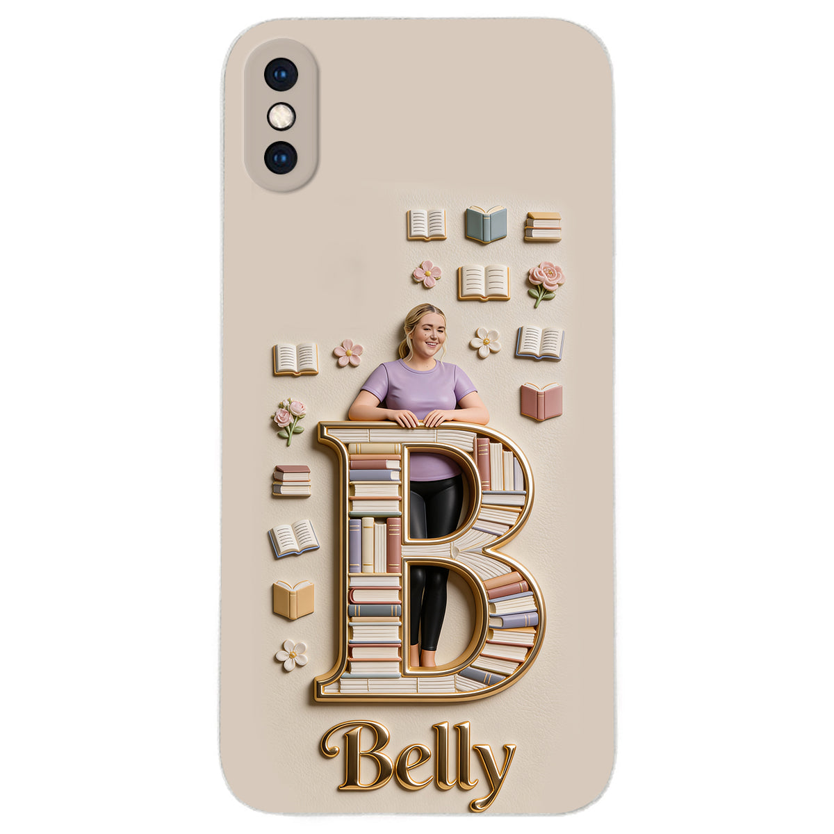 Book Lovers Gift - Personalized Book 3D Embossed Leather Phone Case