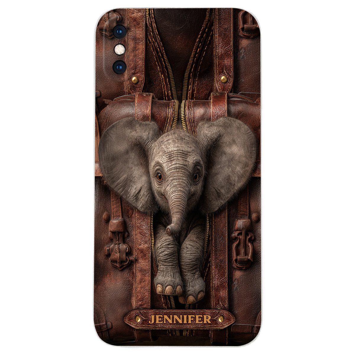 Juste une fille qui aime les éléphants - Étui de téléphone personnalisé en cuir avec motif éléphant