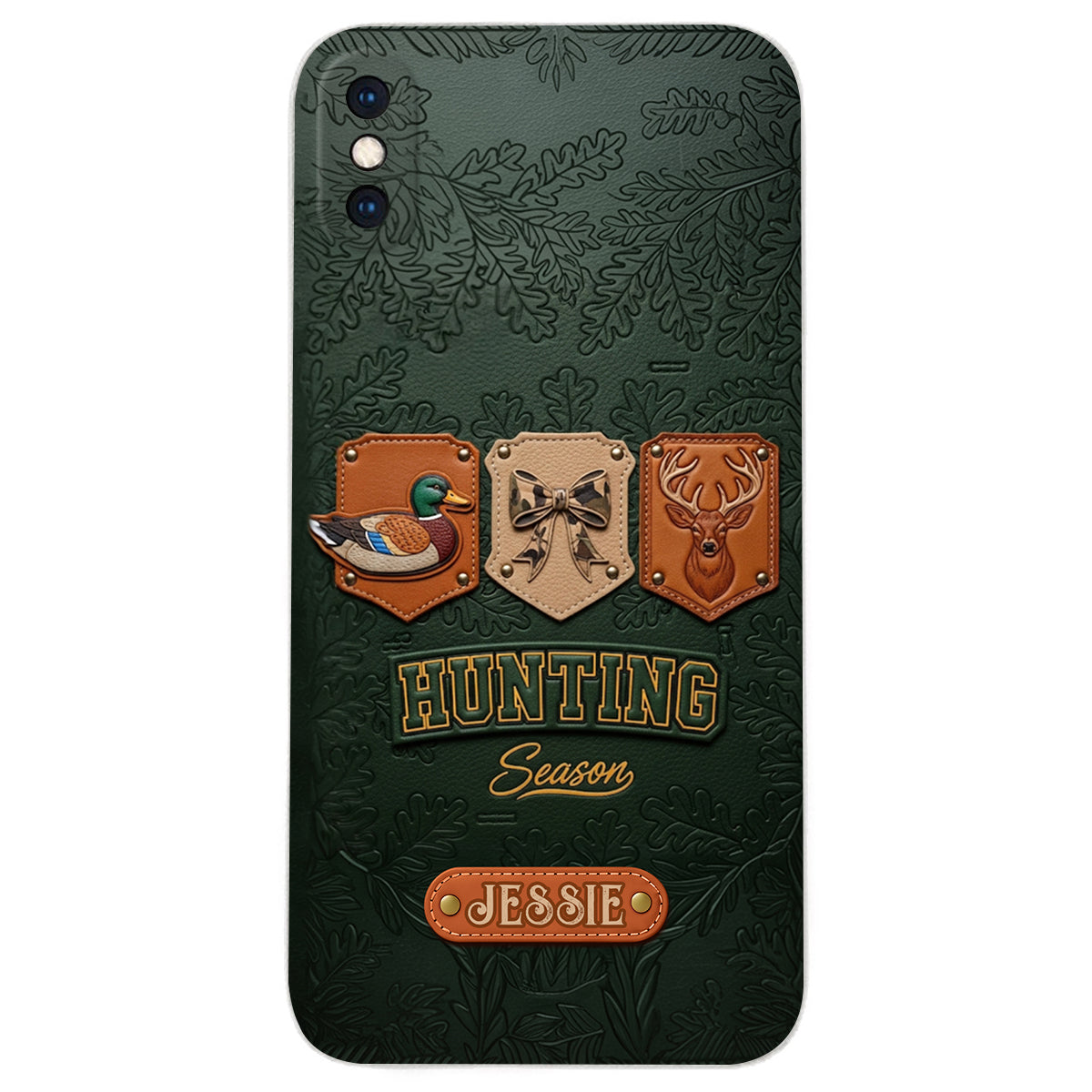 Saison de la chasse - Étui de téléphone en cuir personnalisé sur le thème de la chasse