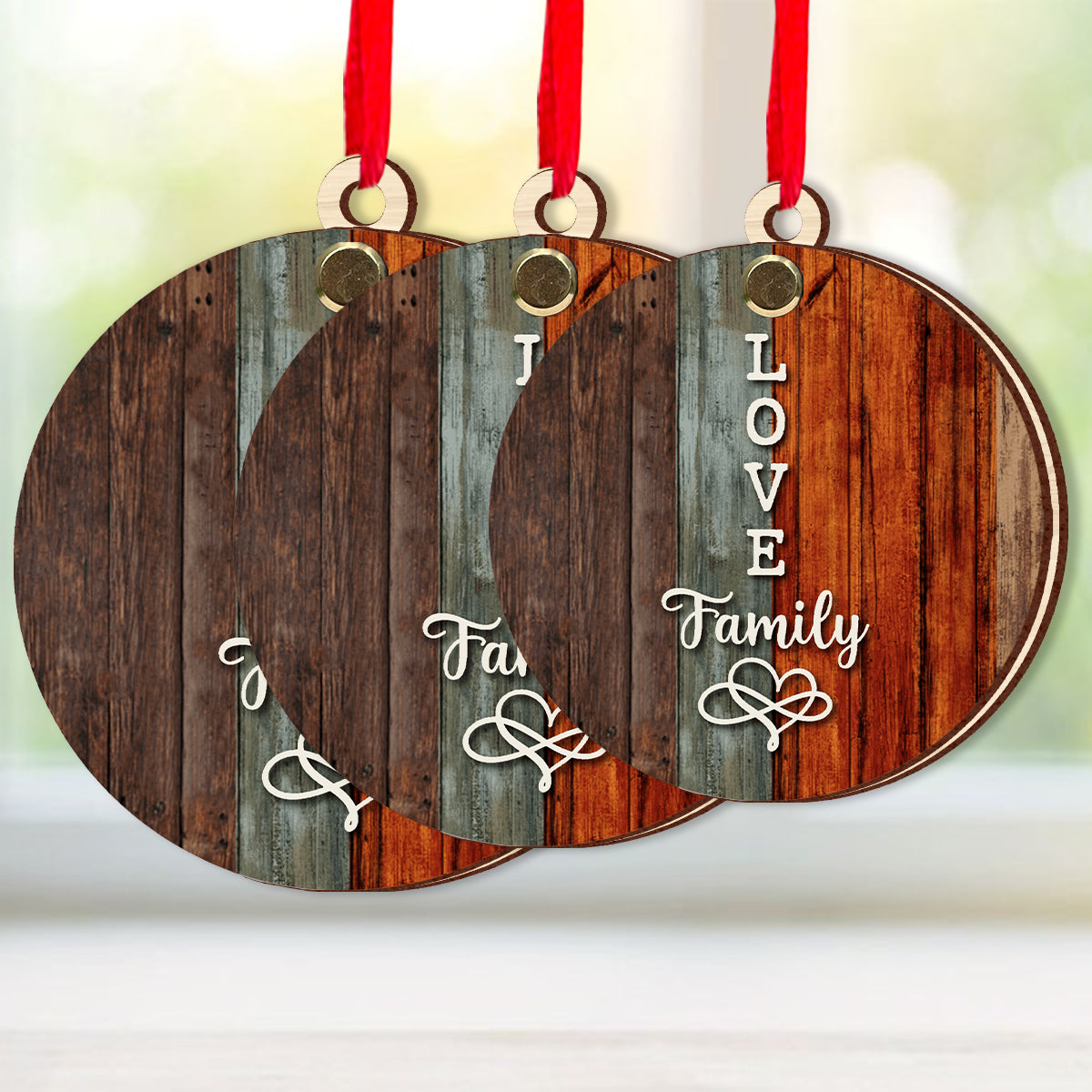 Love Family Crossword Scrabble Puzzle - Personalized Family Flip Ornament