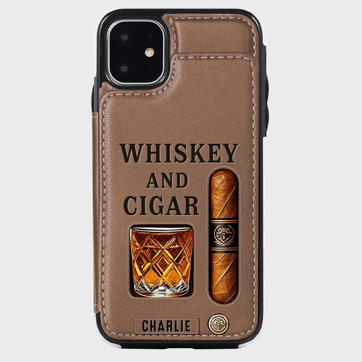 Whiskey & Cigar - Personalized Whisky Wallet Phone Case