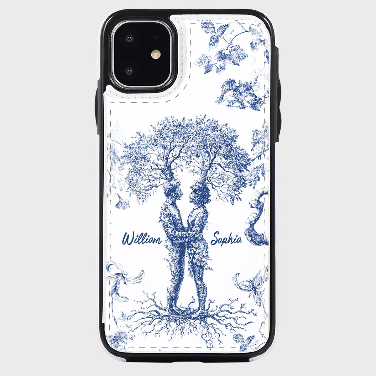 Anniversary Gift Toile De Jouy Style You & Me We Got This - Personalized Couple Foldable Wallet Phone Case