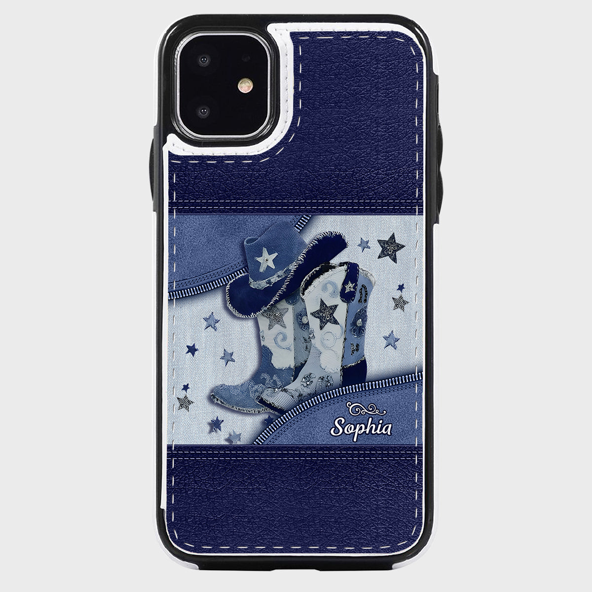 Cowgirl-Stiefel – Personalisierte faltbare Handyhülle im Cowgirl-Stil