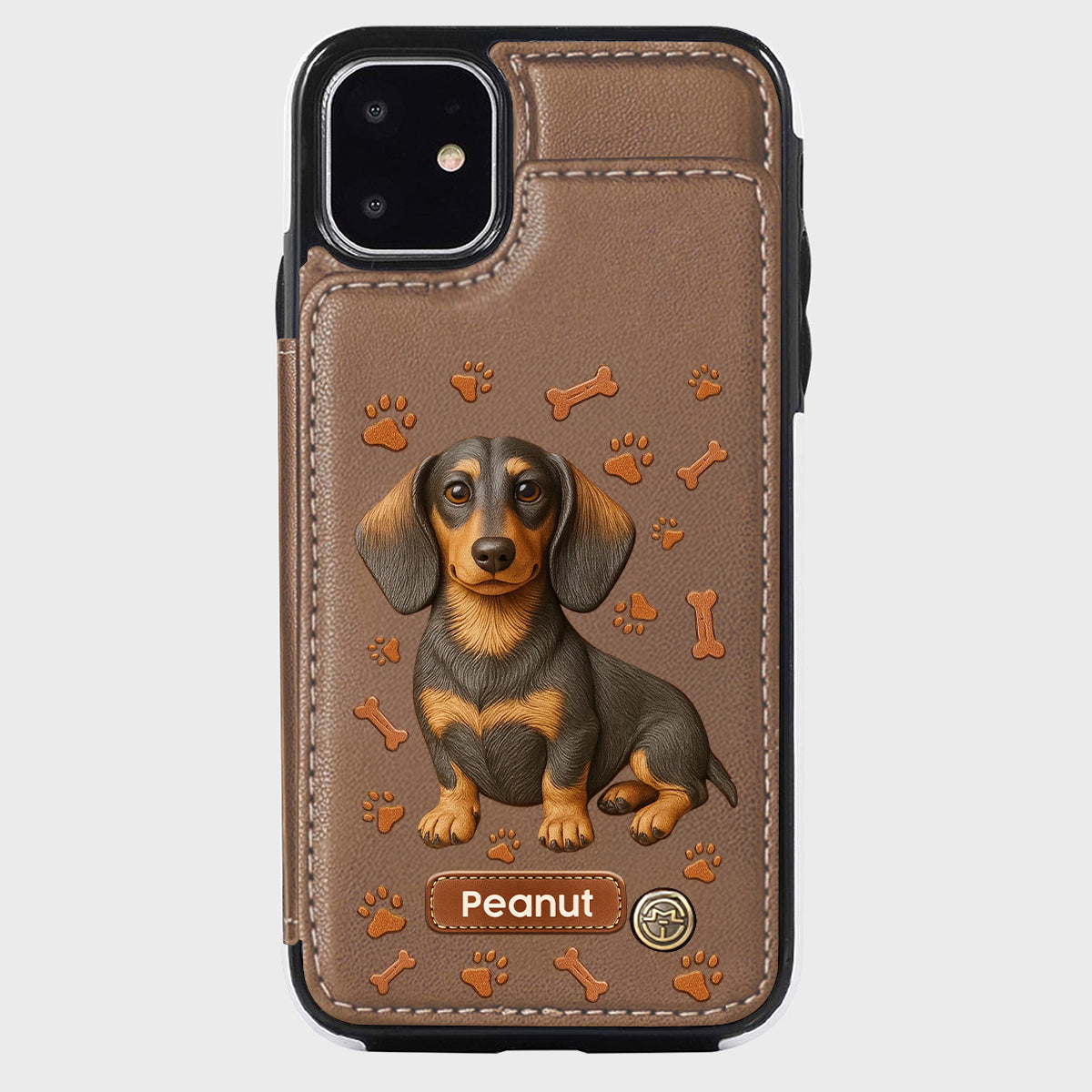Love My Dog - Personalized Dachshund Wallet Phone Case