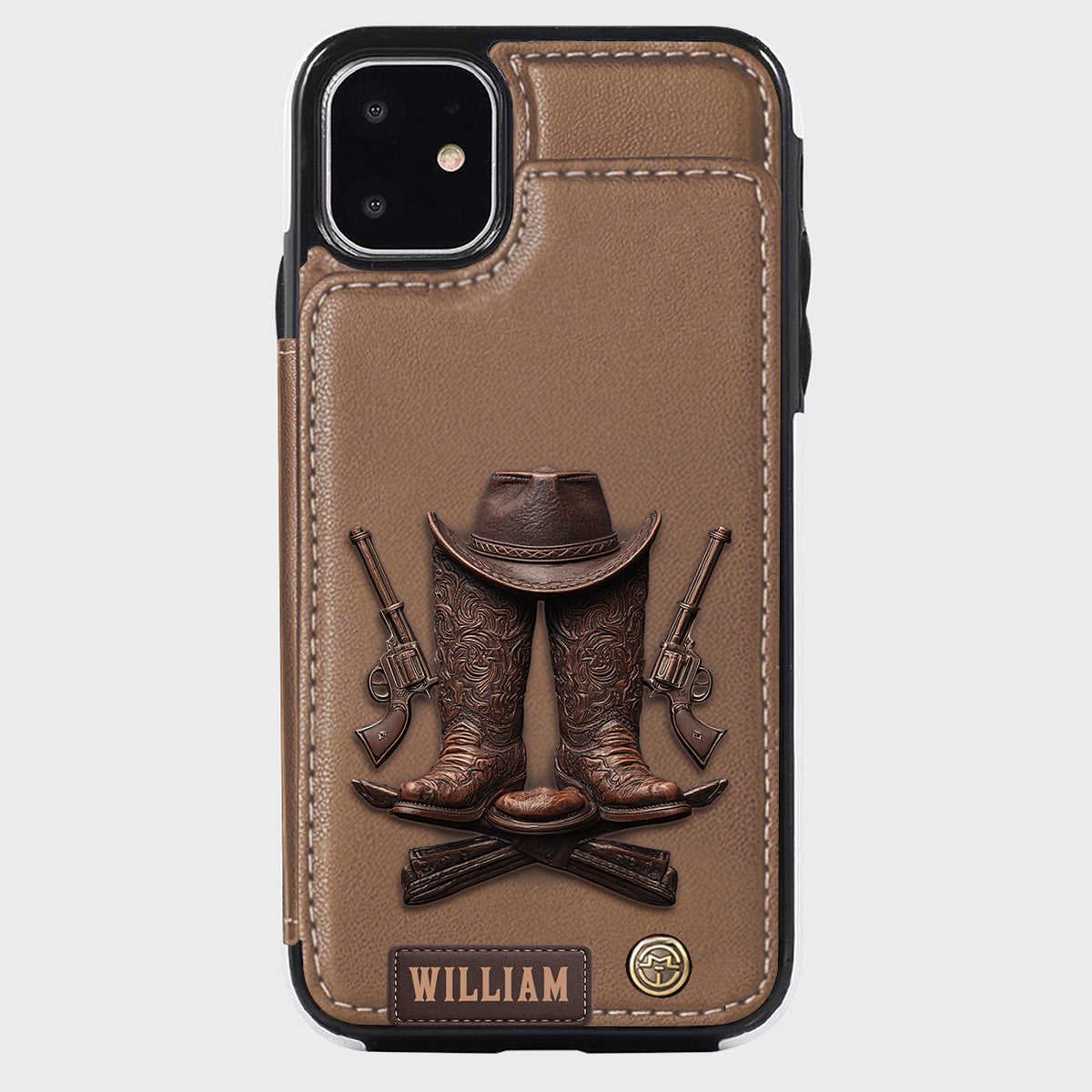 Western Spirit - Étui portefeuille personnalisé style western pour téléphone