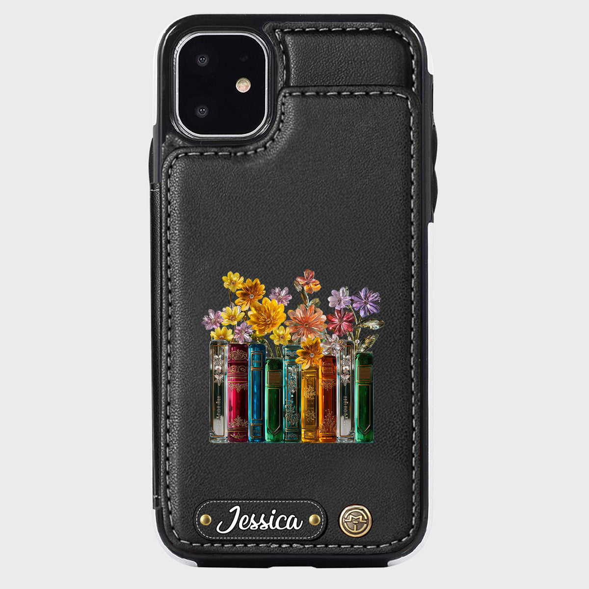 Books And Flowers - Personalized Book Wallet Phone Case