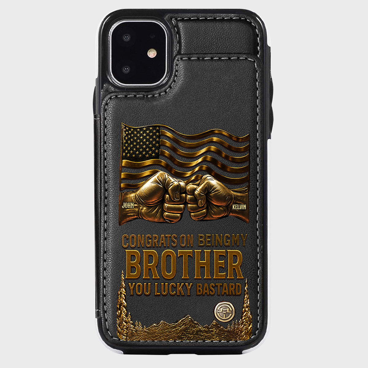 Congrat On Being My Brother - Personalized Sibling Wallet Phone Case