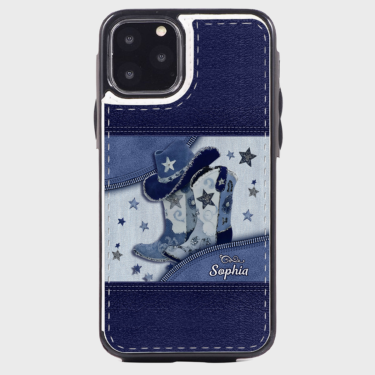 Cowgirl-Stiefel – Personalisierte faltbare Handyhülle im Cowgirl-Stil