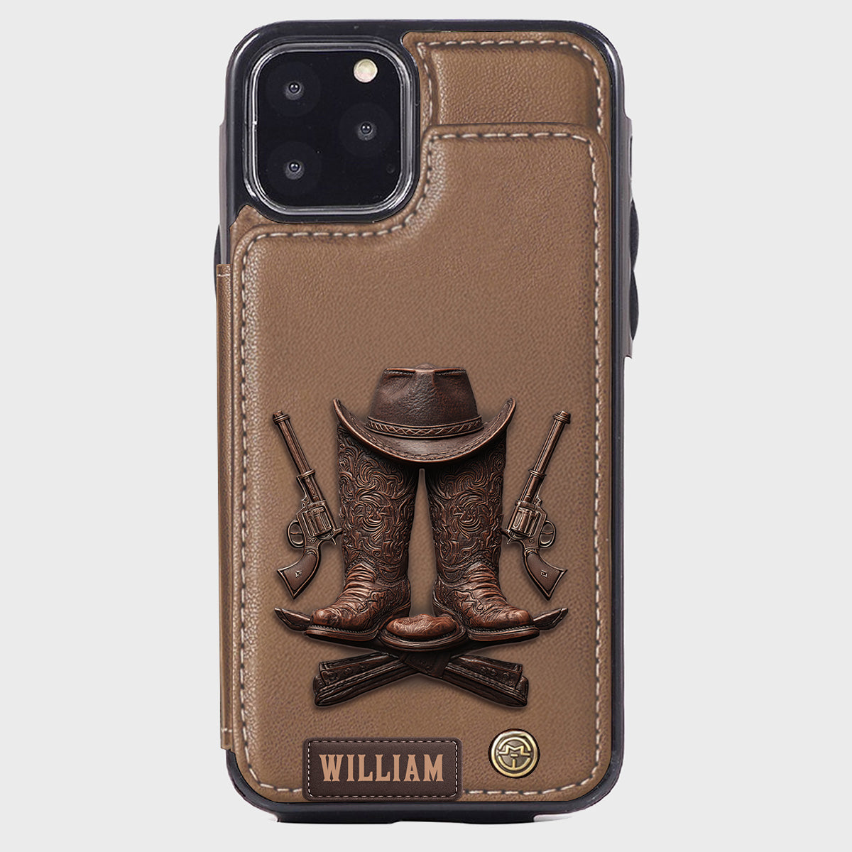 Western Spirit - Étui portefeuille personnalisé style western pour téléphone