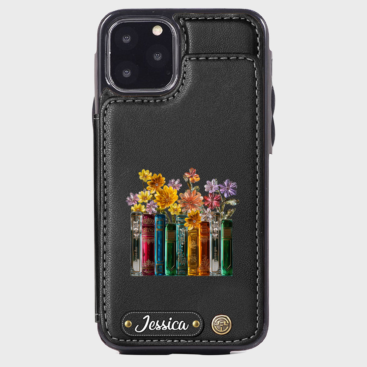 Books And Flowers - Personalized Book Wallet Phone Case