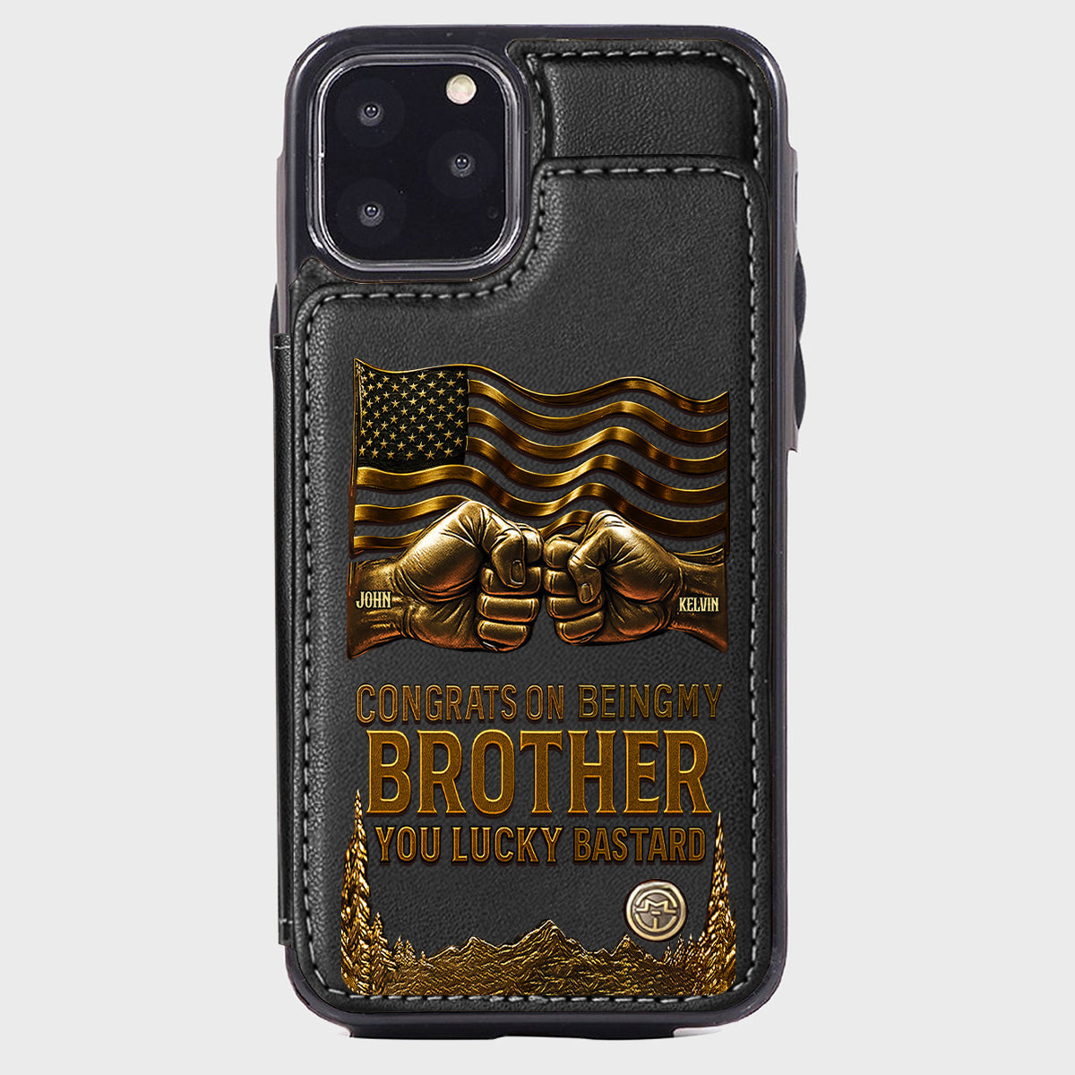 Congrat On Being My Brother - Personalized Sibling Wallet Phone Case