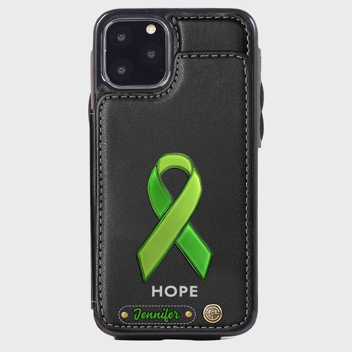 Espoir - Étui portefeuille personnalisé pour téléphone portable, symbole de sensibilisation à la santé mentale