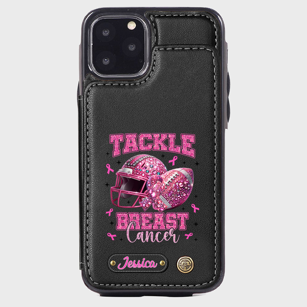 Pink Out - Personalized Football Wallet Phone Case