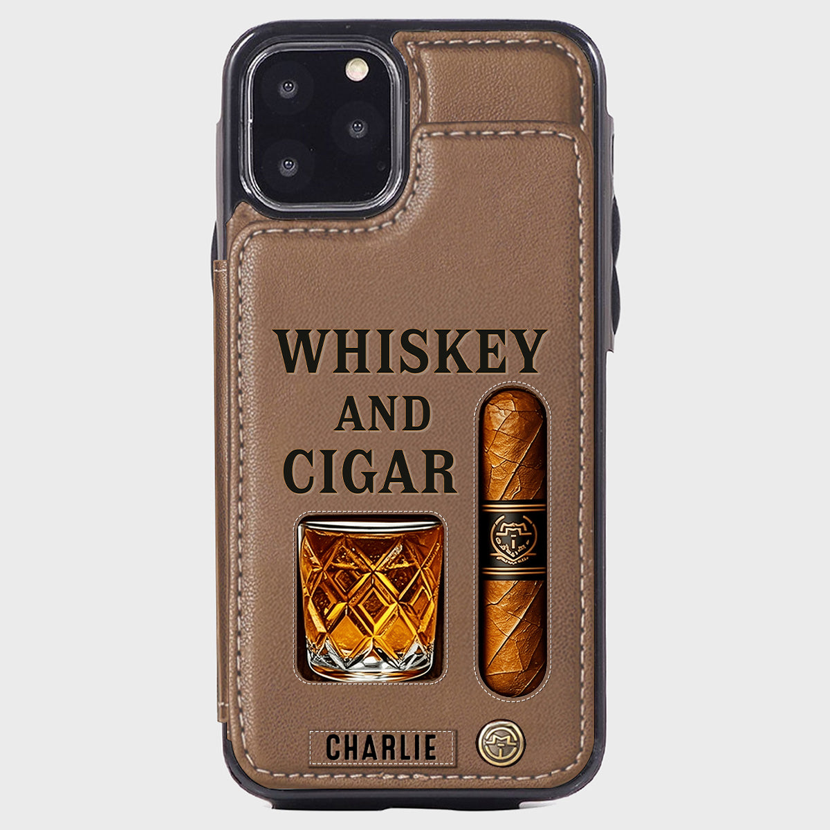 Whiskey & Cigar - Personalized Whisky Wallet Phone Case