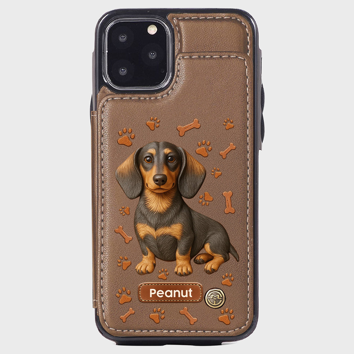 Love My Dog - Personalized Dachshund Wallet Phone Case