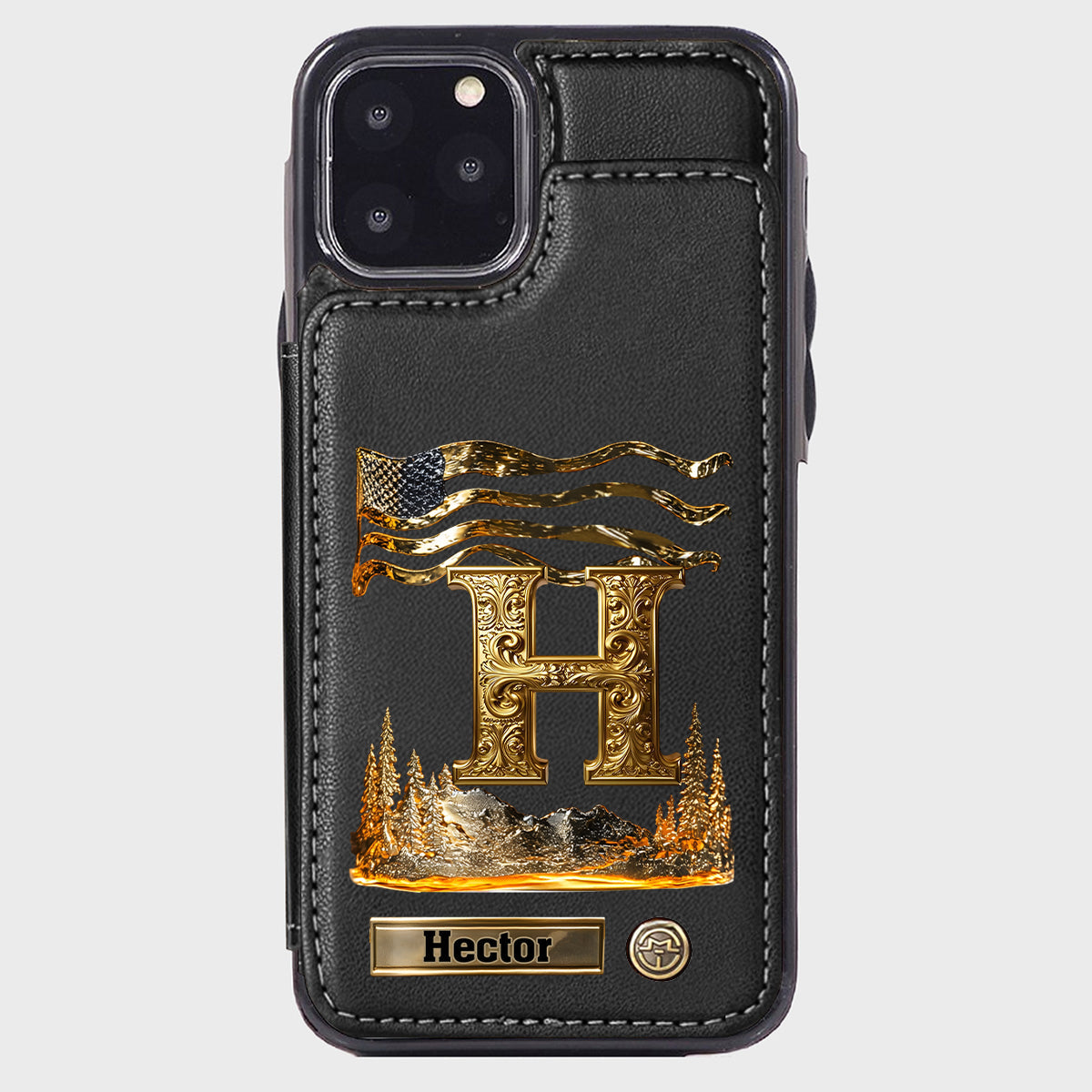 Name Initial Alphabet - Personalized Luxury Wallet Phone Case