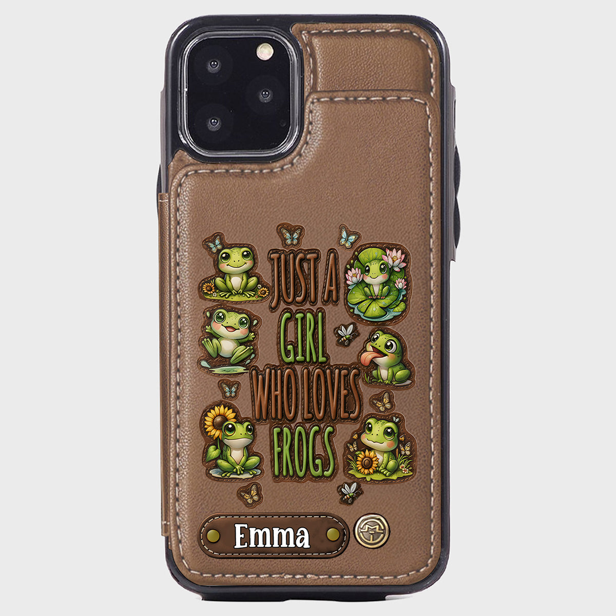 Just A Girl Who Loves Frogs - Personalized Frog Wallet Phone Case