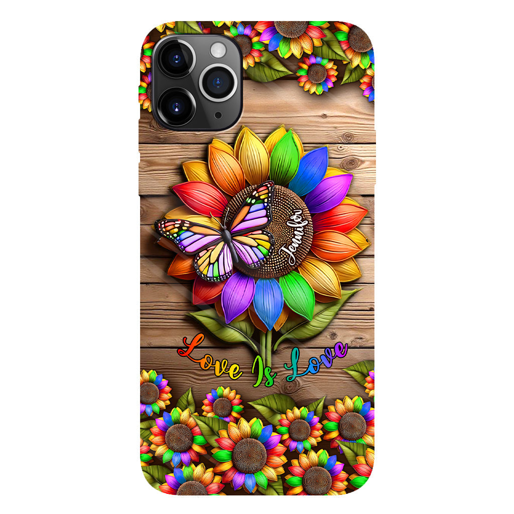 L'amour c'est l'amour - Coque de téléphone personnalisée avec imprimé intégral en soutien à la communauté LGBT