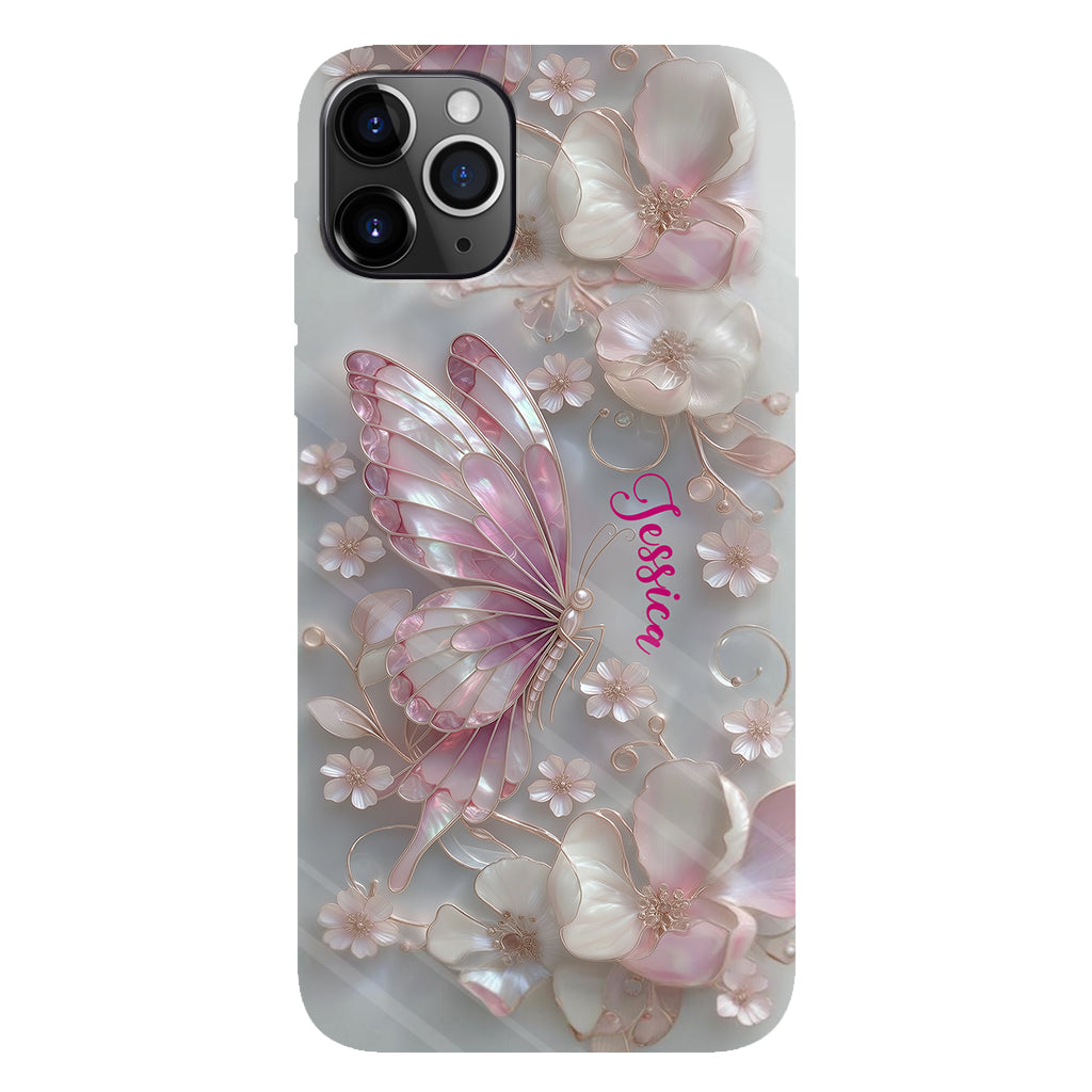 Coque de téléphone personnalisée avec motif papillons « J’adore les papillons »