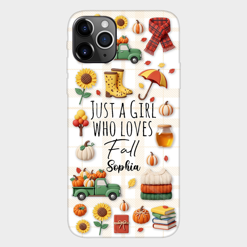 Just A Girl Who Loves Fall - Personalized Autumn Full Print Phone Case