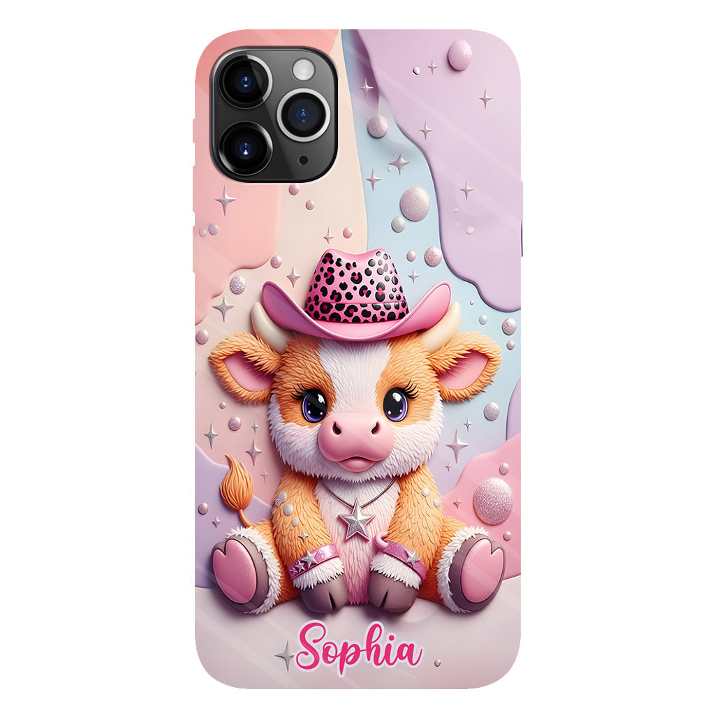 Adorable vache des Highlands - Coque de téléphone personnalisée avec imprimé intégral vache des Highlands