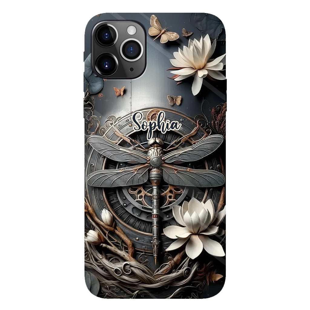 Coque de téléphone personnalisée Libellule noire - Motif libellule intégral