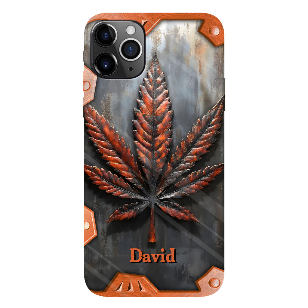 Superbe coque de téléphone personnalisée avec motif feuille et cannabis