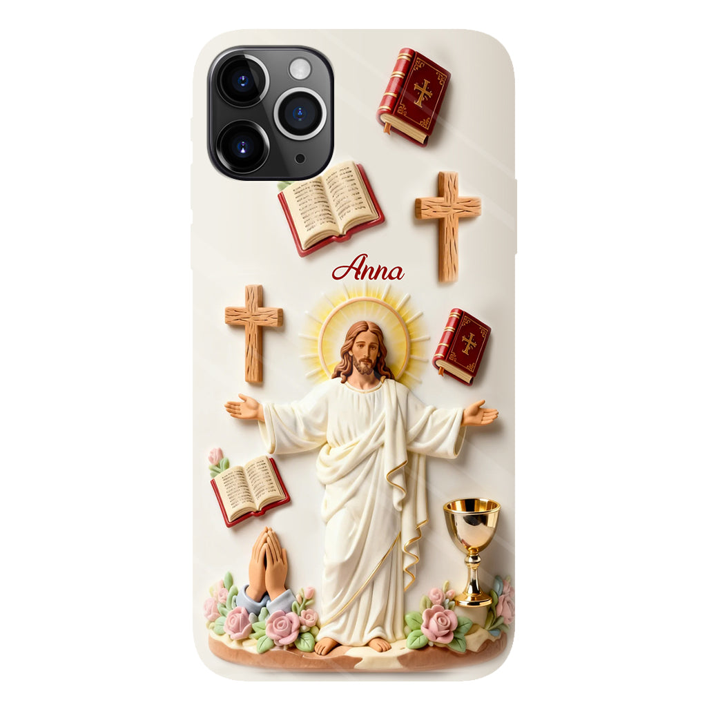 La foi plutôt que la peur - Coque de téléphone personnalisée avec impression chrétienne intégrale