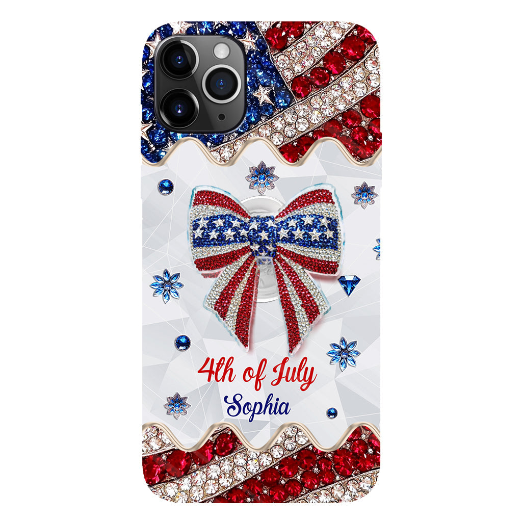 Fête de l'Indépendance - Coque de téléphone et support personnalisés avec impression intégrale pour la fête nationale américaine (4 juillet).